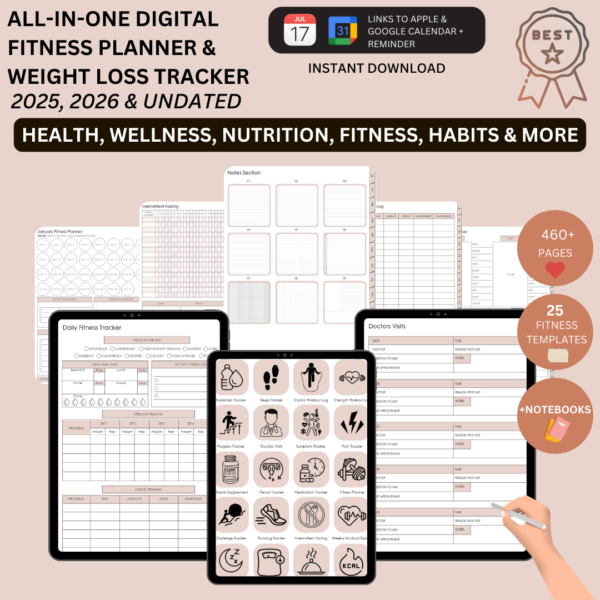 All-In-One Fitness Planner & Weight Loss Tracker