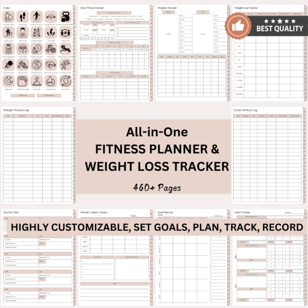 All-In-One Fitness Planner & Weight Loss Tracker - Image 5
